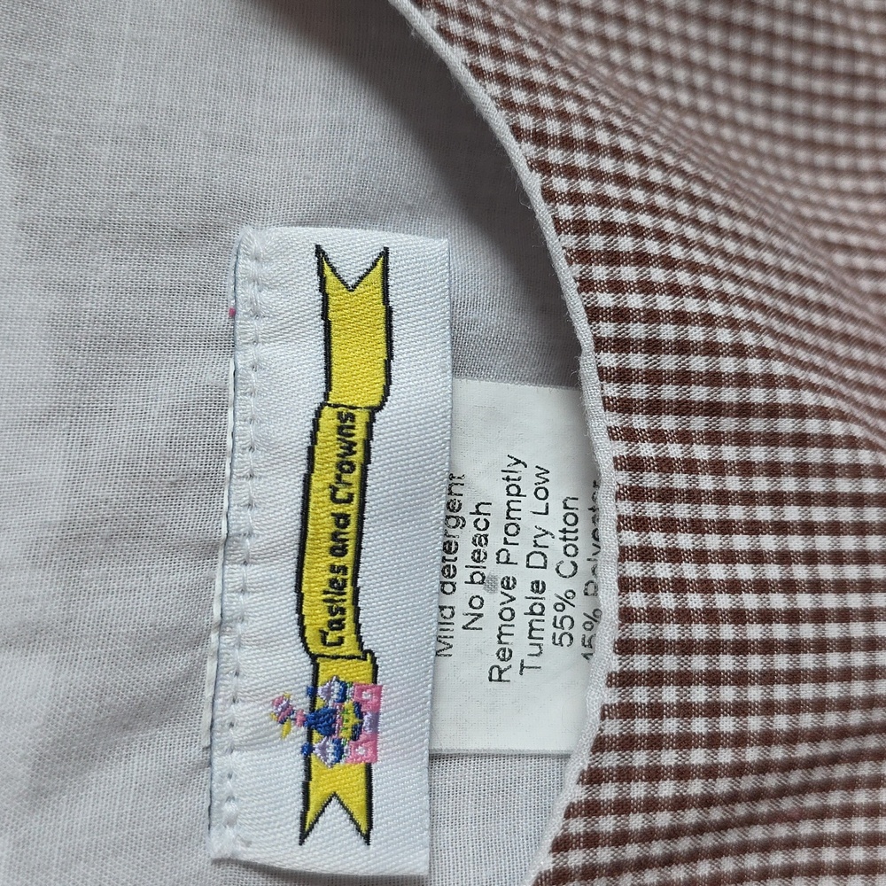 Castles And Crowns Brown Gingham Kids Dress Size 3T - Picture 2 of 5